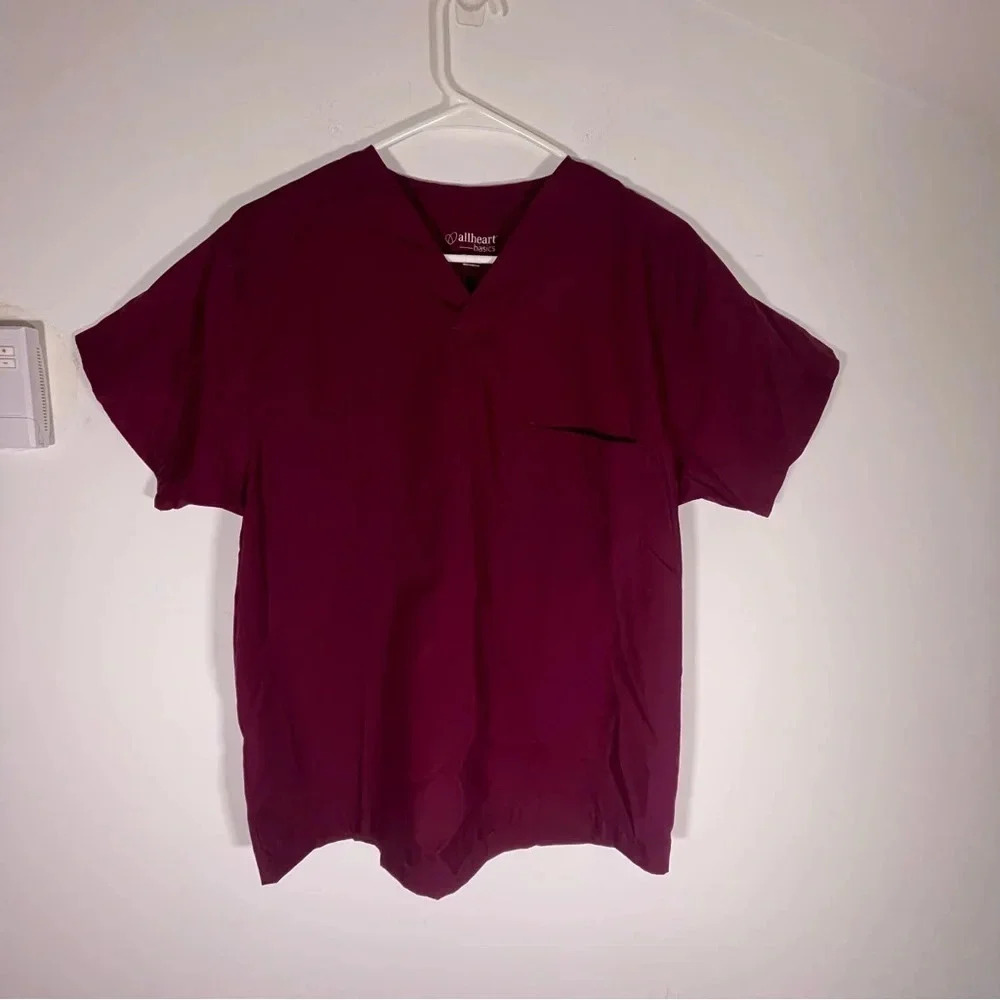 All Heart Unisex V-Neck Scrub Top size Small